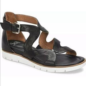 Sofft Malala Black Leather Sandals